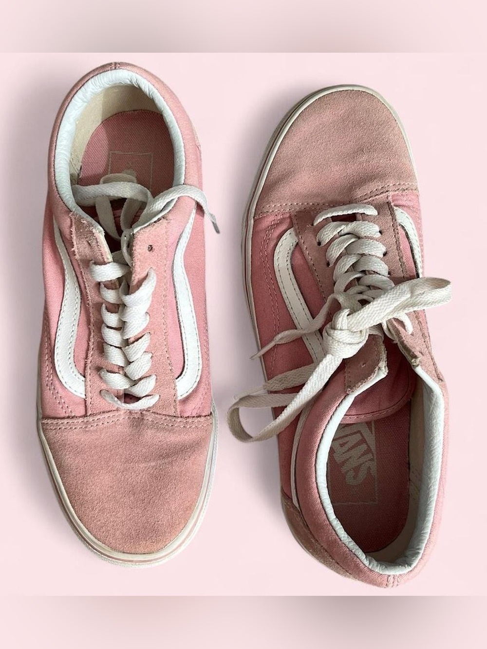 Vans Pink Old Skool Low-Top Sneakers with White Stripe